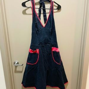 Pinup Couture denim halter dress size m.